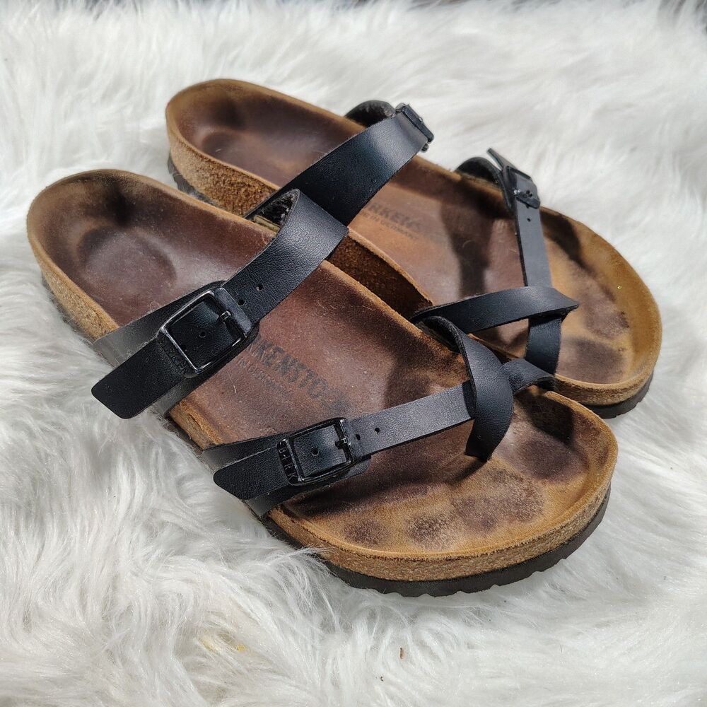 BIRKENSTOCK Mayari Sandals Black Birko-Flor Women's Size 8.5 PLZ READ